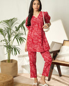 Vanya Pure Cotton Floral Printed Tunic & Trousers Co-ord Set