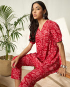 Vanya Pure Cotton Floral Printed Tunic & Trousers Co-ord Set
