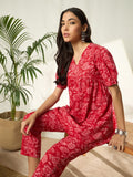 Vanya Pure Cotton Floral Printed Tunic & Trousers Co-ord Set