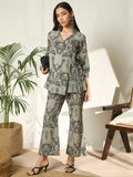 Kiyana Black Cotton Co-ord Set with Tunic & Trousers