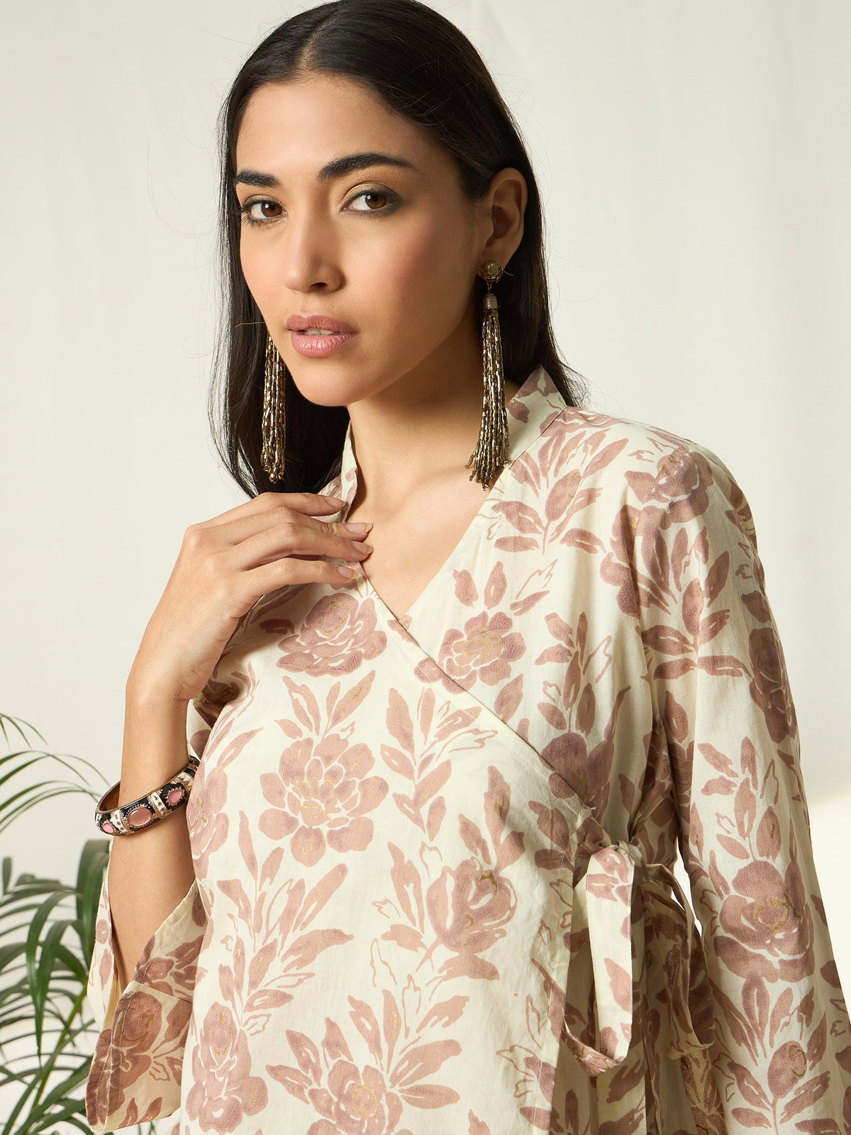 Naira Meadow Floral Printed Tunic & Trouser Co-Ord Set