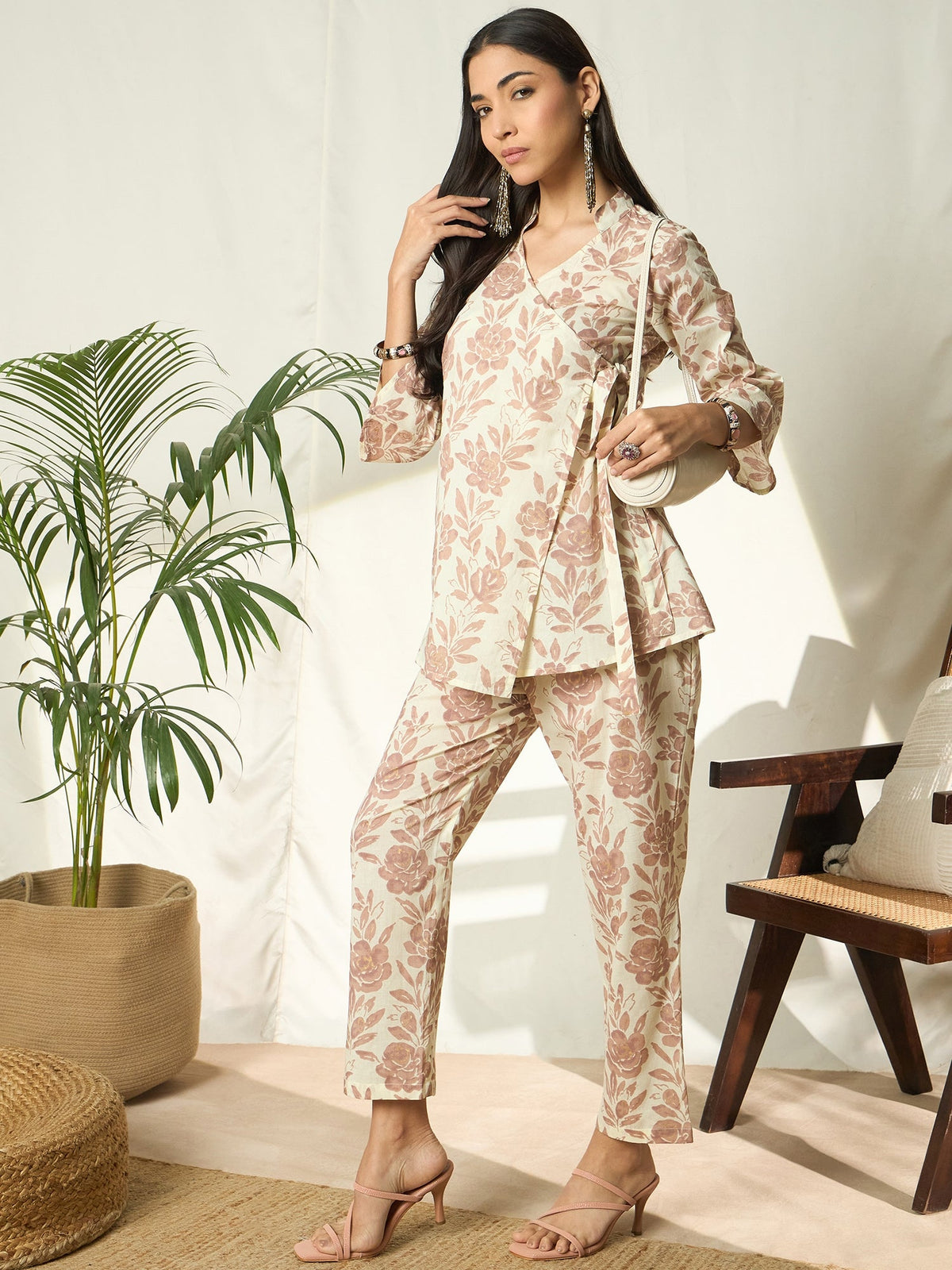 Naira Meadow Floral Printed Tunic & Trouser Co-Ord Set