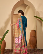 Teal Serenade Silk Blend Embroidered Kurta Set with Dupatta