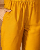 Marigold Muse Mustard Sequinned Embroidered Silk Blend Kurta Set with Dupatta