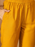 Marigold Muse Mustard Sequinned Embroidered Silk Blend Kurta Set with Dupatta