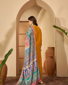 Marigold Muse Mustard Sequinned Embroidered Silk Blend Kurta Set with Dupatta