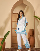 Aara – Pure Cotton V-Neck Kaftan & Trousers Co-Ord Set - aunlabel