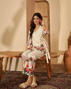 Abstract Printed Pure Cotton Wrap-On Tunic & Trouser Co-Ord Set - aunlabel