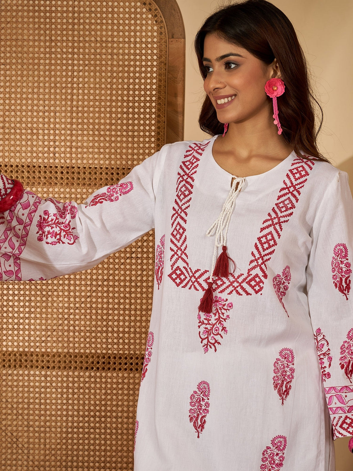 Ruhani Vistara – Abstract Printed Wrap-On Tunic & Trouser Co-Ord Set