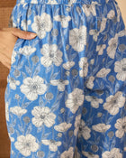 Viona Blue & White Floral Printed Shirt and Trouser Co-ord Set