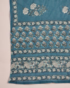 Crystal Wave Turquoise Pure Cotton Printed Kurta Sharara Set with Dupatta