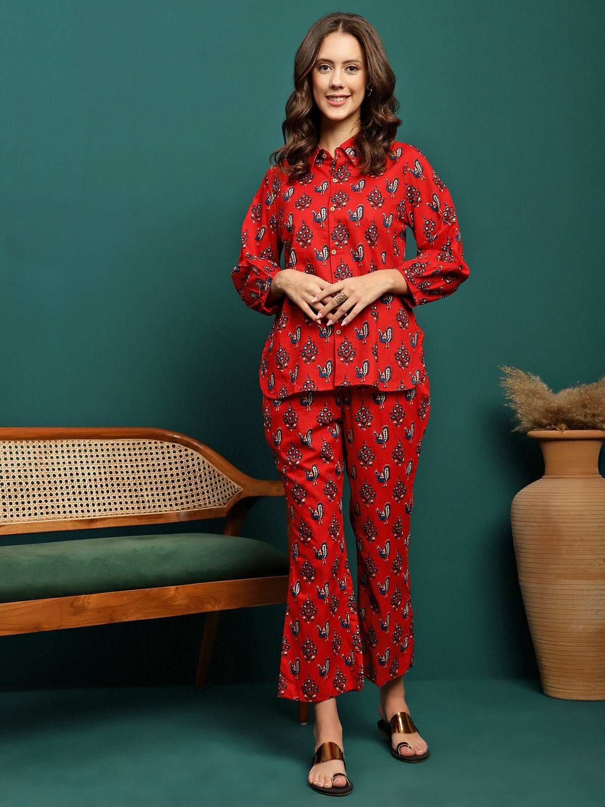 Sienna Tale Printed Pure Cotton Shirt & Trouser Co-Ord Set