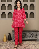 Sarini Printed Pure Cotton Tunic & Trousers Co-ord Set