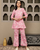 Nivara Floral Printed Cotton Tunic & Trousers Co-ord Set