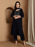 Olive Gleam Embroidered Viscose Rayon Kurta Set with Dupatta