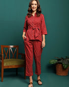 Auburn Whisper Printed Pure Cotton Tunic & Trousers Co-Ord Set