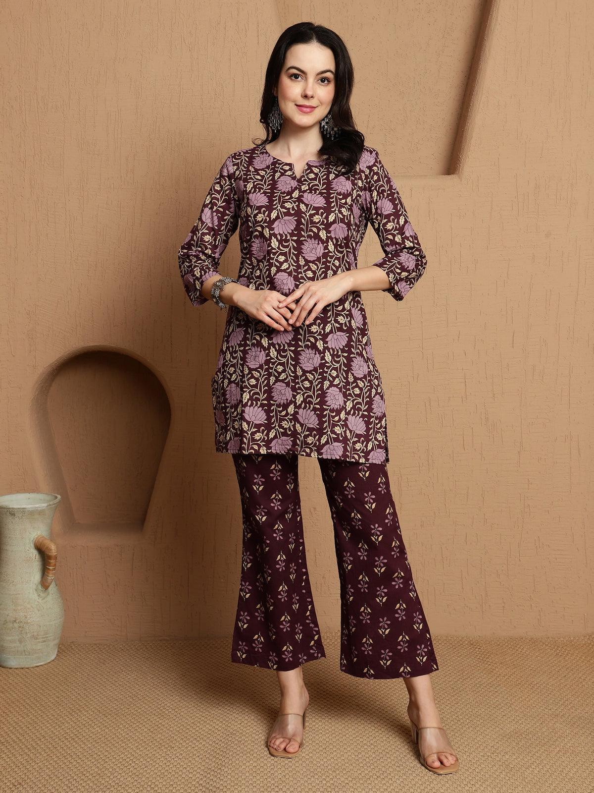 Tavisa Dark Brown Pure Cotton Co-ord Set