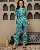 Myra Printed Pure Cotton Tunic & Trousers Co-ord Set