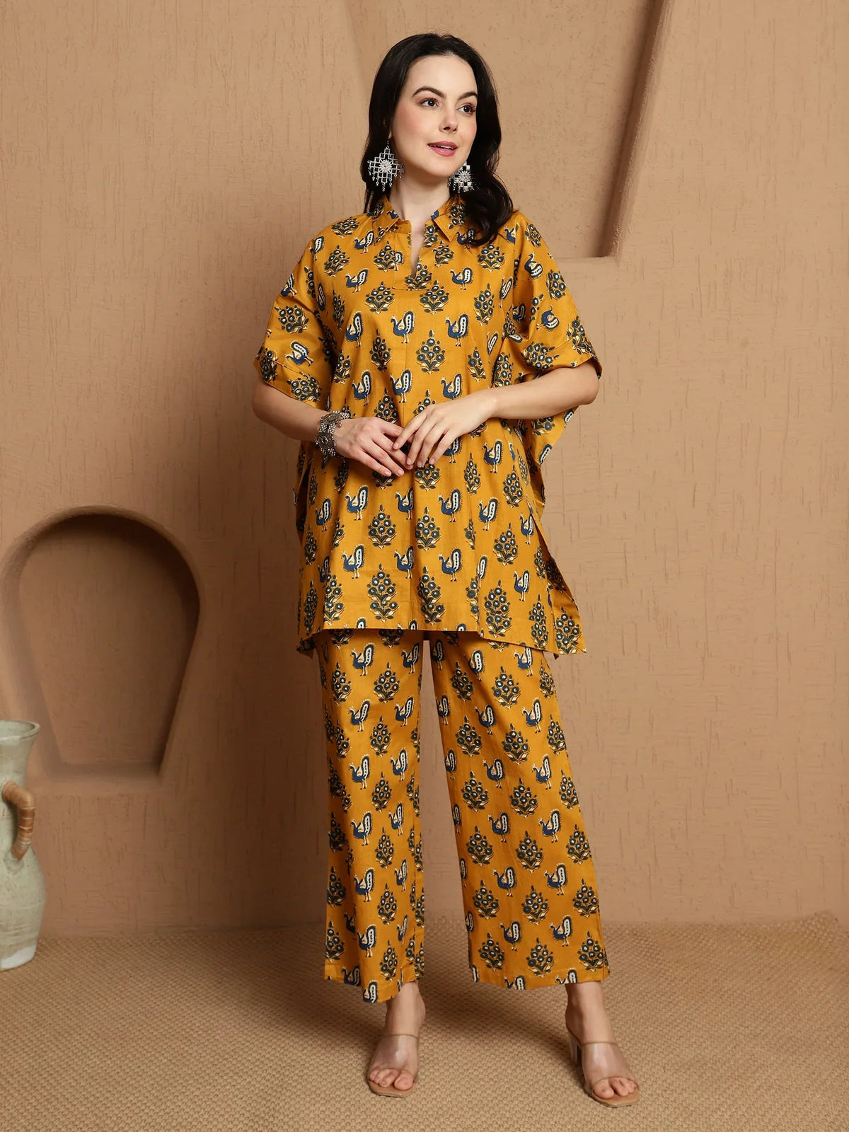 Abstract Printed Pure Cotton Tunic & Trousers Co-ord Set - aunlabel