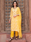 Sunshine Bloom  Floral Printed Kurta Pant with Dupatta Set Ethnic Wear for Women