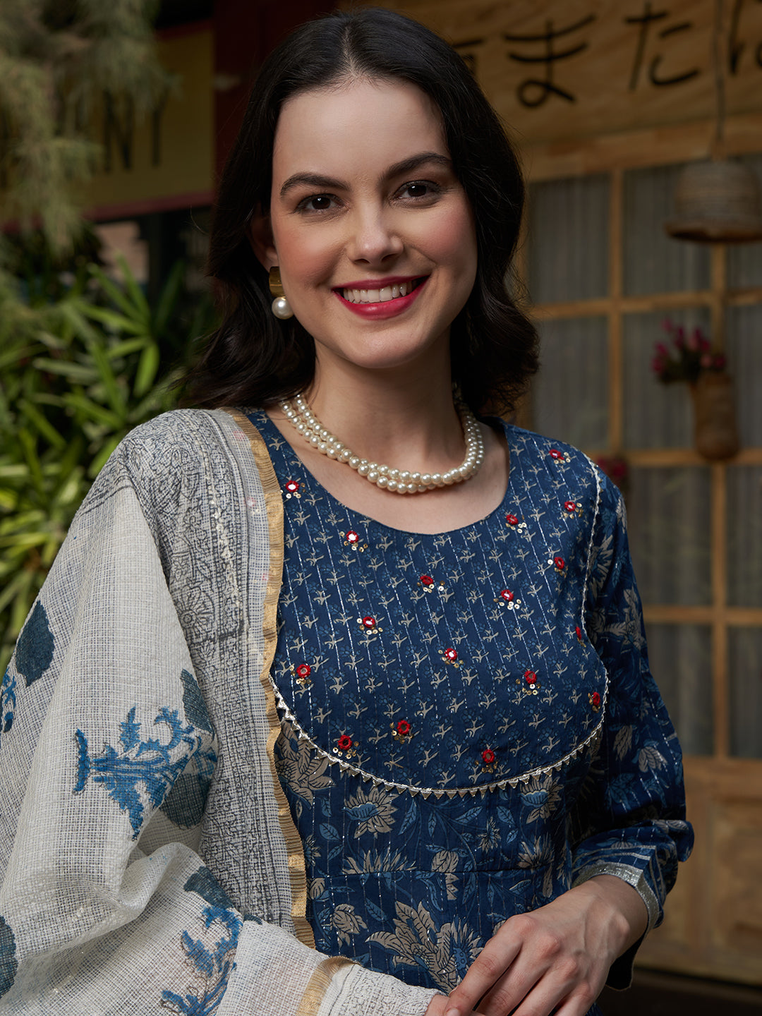 Blue Gotta Patti Cotton Kurta Set – Festive & Casual Wear