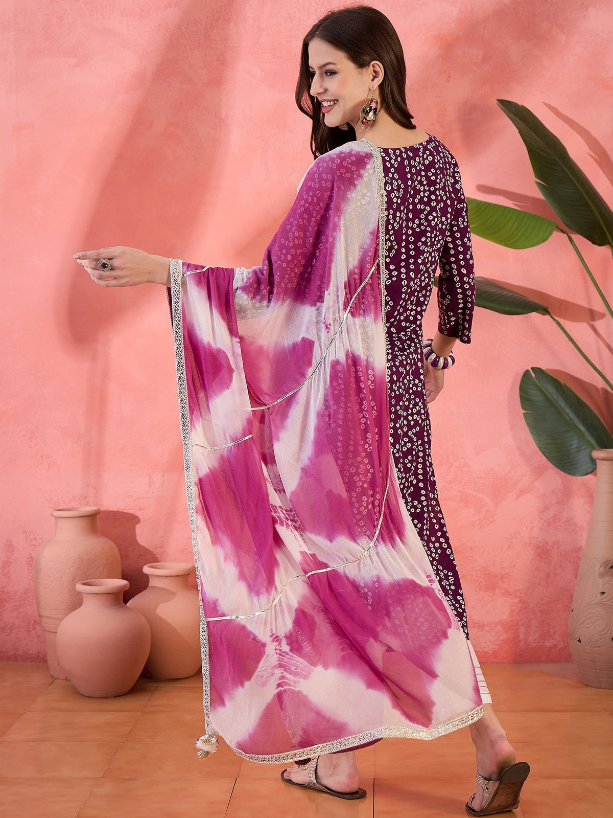 Desert Dream Bandhej Printed Cotton Kurta with Trouser & Dupatta