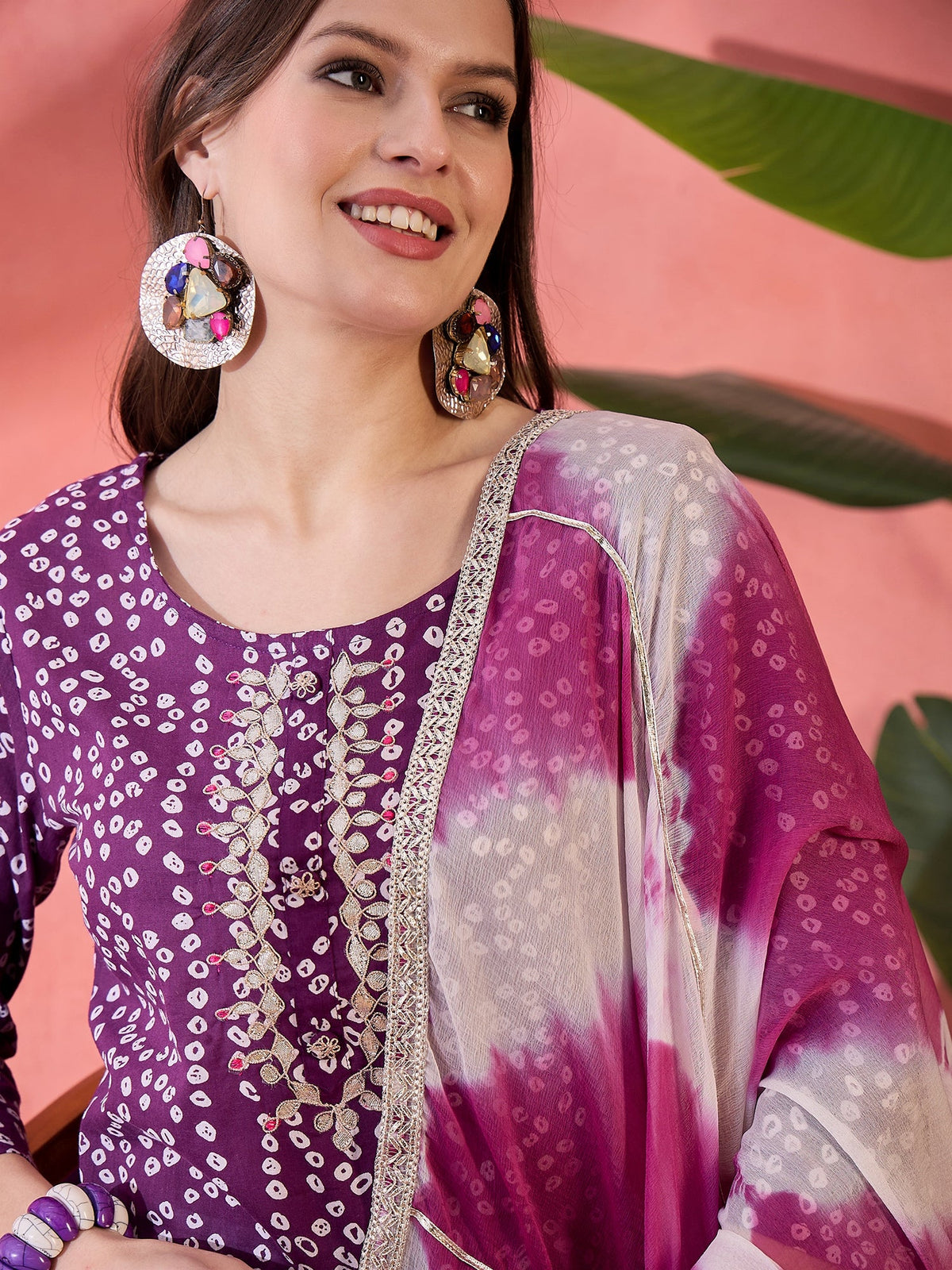 Desert Dream Bandhej Printed Cotton Kurta with Trouser & Dupatta