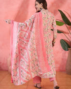 Embroidered Kurta & Trousers With Dupatta Kurta Set