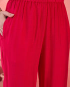 Ruby Mirage Red Zari Embroidered Floral Kurta with Trouser & Dupatta