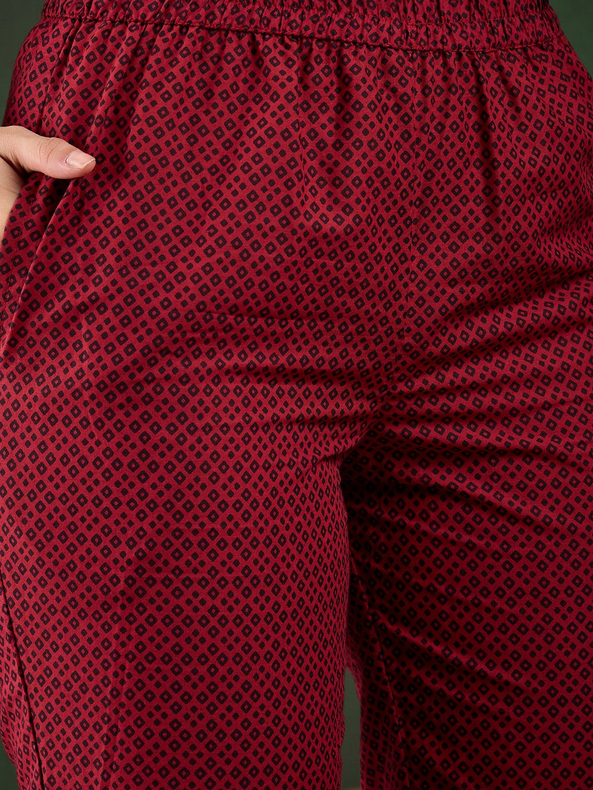 Gotta Grace Printed V-Neck Cotton A-Line Kurta & Trouser with Dupatta