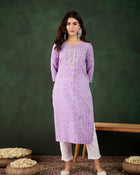 Bindra Bandhani Printed Kantha Work Kurta