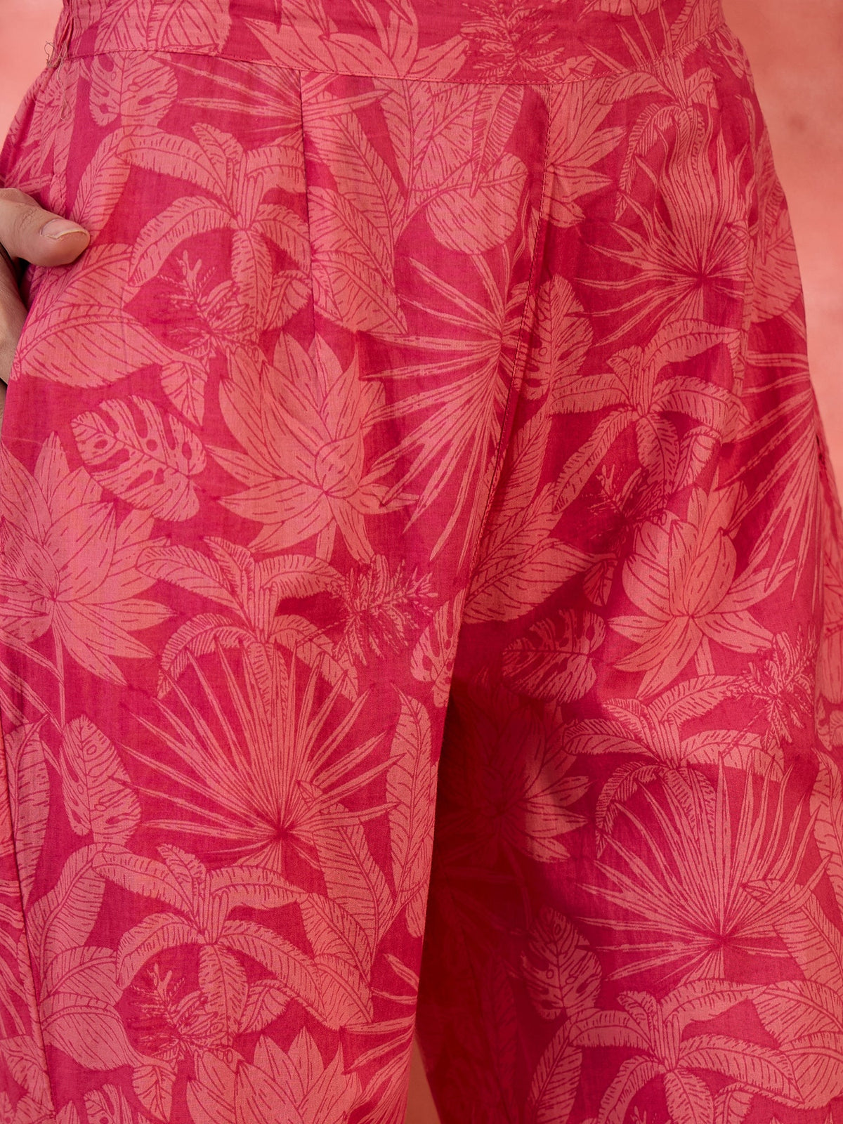 Nooraya Petal Pure Cotton Pink V-Neck Three-Quarter Sleeves Co-Ord Set