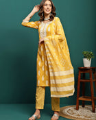 Amber Radiance Embroidered Pure Cotton Kurta Trouser With Dupatta