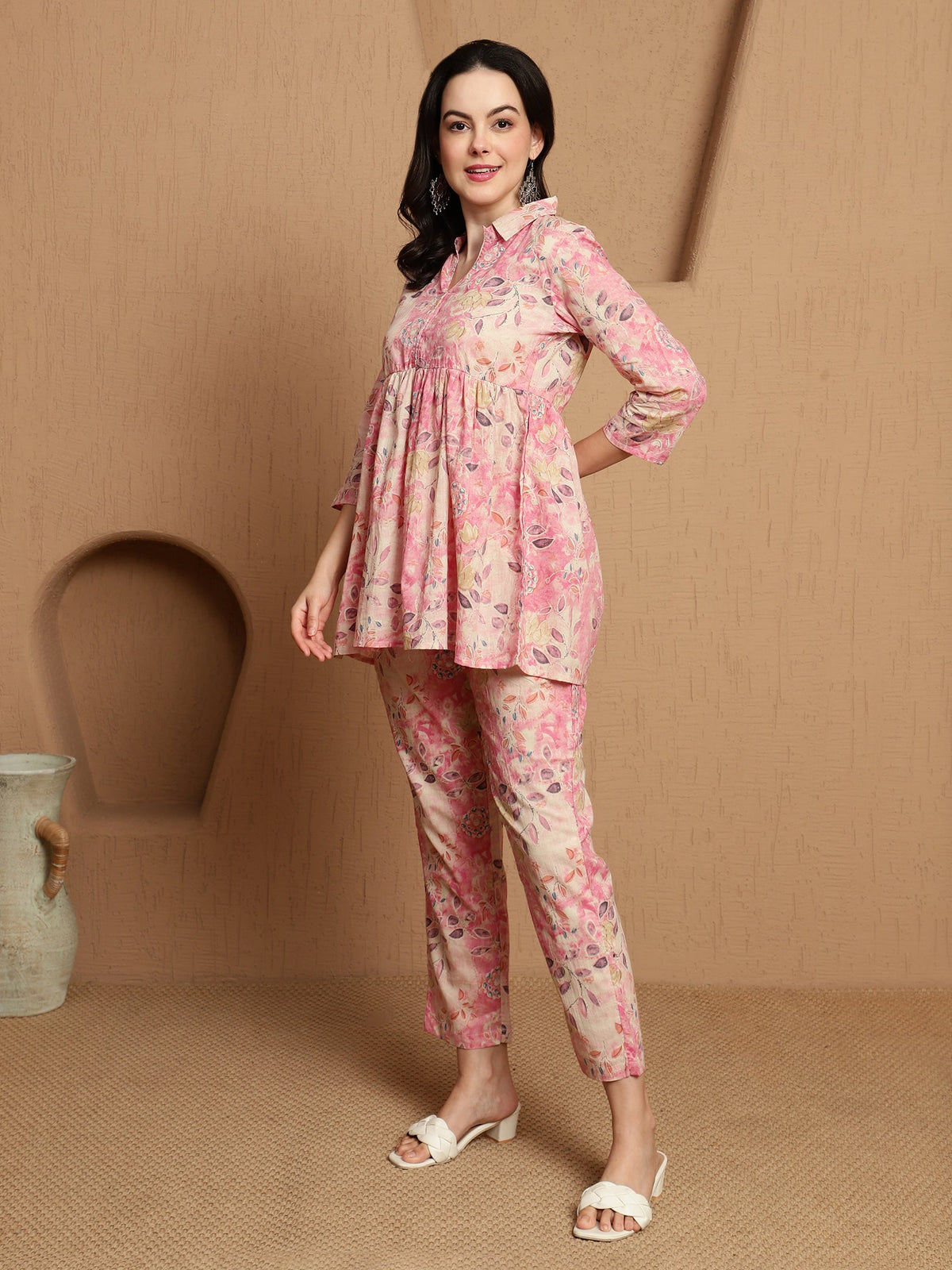 Pink Serenade Cotton Shirt & Trouser Co-Ord Set