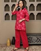 Sarini Printed Pure Cotton Tunic & Trousers Co-ord Set