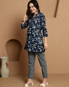 Evening Mist Cotton Shirt With Trouser Co-Ord Set