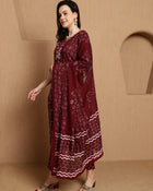 Marvi Muse Ethnic Motifs Printed Pure Cotton Kurta With Trouser & Dupatta