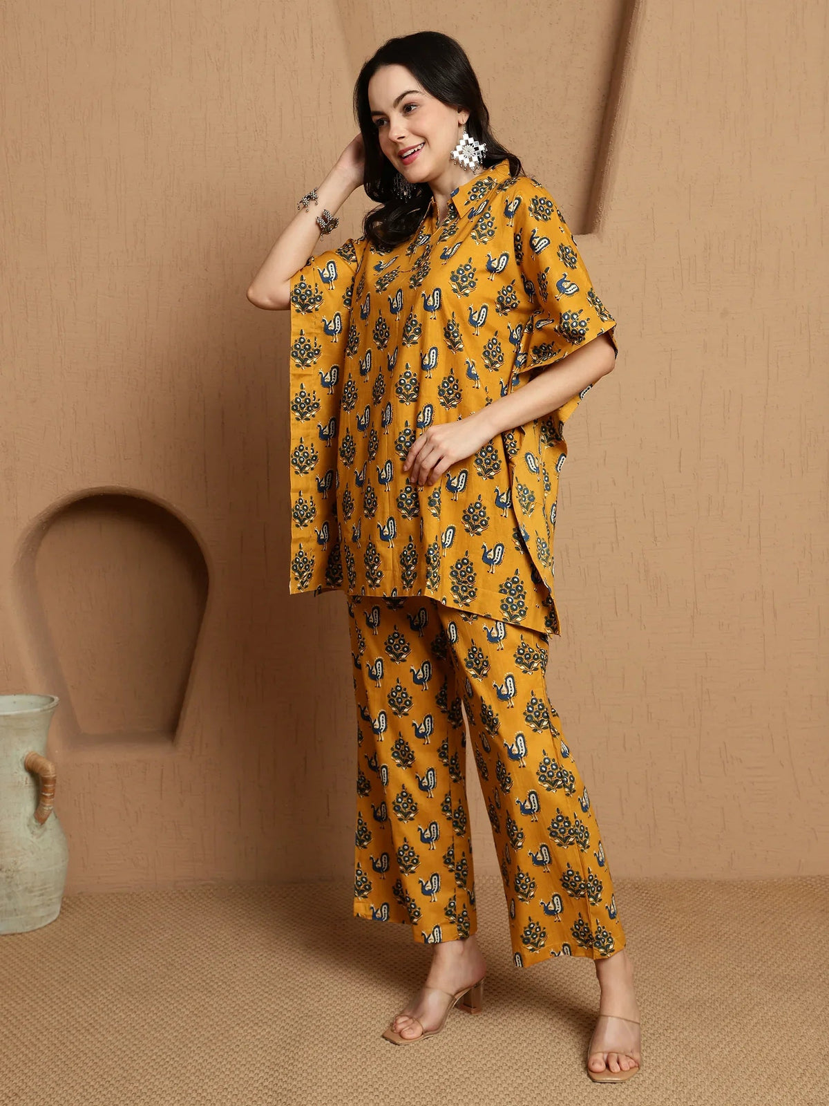 Abstract Printed Pure Cotton Tunic & Trousers Co-ord Set - aunlabel