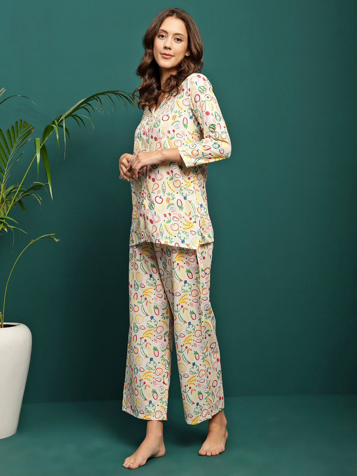 Citrus Bloom Fruit Printed Co-Ord Set