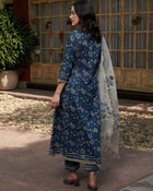 Blue Gotta Patti Cotton Kurta Set – Festive & Casual Wear