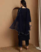 Olive Gleam Embroidered Viscose Rayon Kurta Set with Dupatta