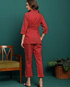 Auburn Whisper Printed Pure Cotton Tunic & Trousers Co-Ord Set