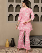 Nivara Floral Printed Cotton Tunic & Trousers Co-ord Set