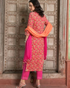 Orange Gotta Patti Straight Kurta Set – Cotton with Dupatta