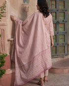 Bloom Reverie Floral Printed Kurta Pant Dupatta Set