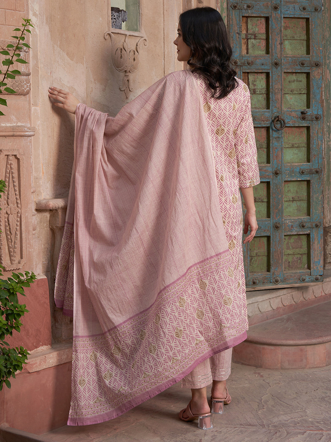 Bloom Reverie Floral Printed Kurta Pant Dupatta Set