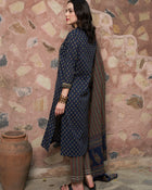 Moonlit Indigo Cotton Printed Kurta Pant with Dupatta Set Ethnic Wear for Women