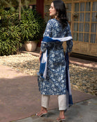 Blue Mirage Cotton Printed Kurta Pant with Dupatta Set Ethnic Wear for Women