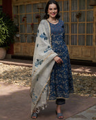 Blue Gotta Patti Cotton Kurta Set – Festive & Casual Wear