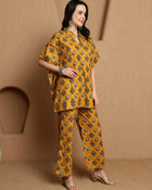 Abstract Printed Pure Cotton Tunic & Trousers Co-ord Set - aunlabel
